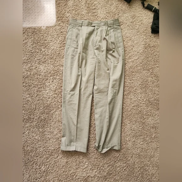 Zanella Italian Men's Warm Grey DressPants/Trousers Size 32 100% Cotton - Picture 1 of 4